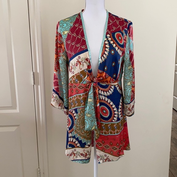 CAbi Jackets & Blazers - Cabi tie cardigan three quarter sleeve